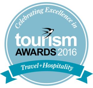 Tourism Awards 2016 Travel and Hospitality badge, Celebrating Excellence