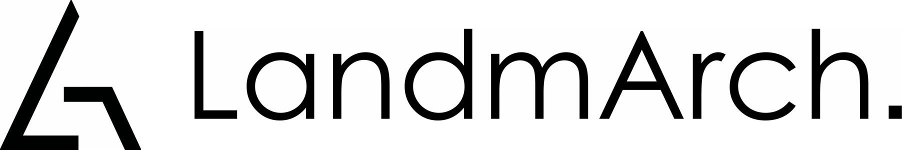 LandmArch. logo: mark and wordmark